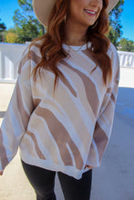 Load image into Gallery viewer, Issy Zebra Print Oversized Sweater- Cream
