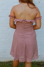 Load image into Gallery viewer, Kimbra Ruffled Off the Shoulder Dress- Mauve
