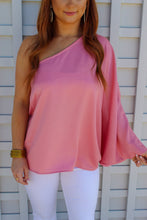 Load image into Gallery viewer, Charlie One Shoulder Blouse- Pink
