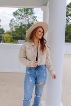 Load image into Gallery viewer, Adaline Washed Crop Jacket- Tan
