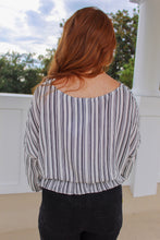 Load image into Gallery viewer, Kyla Striped Woven Smocked Top
