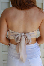 Load image into Gallery viewer, Arianna Satin Tube Scarf Top-Light Taupe
