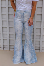 Load image into Gallery viewer, Sydney Snakeskin Bell Bottoms- Dusty Blue
