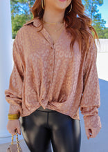 Load image into Gallery viewer, Mallory Long Sleeve Cheetah Blouse- Walnut
