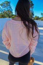 Load image into Gallery viewer, Logan V Neck Long Sleeve Crop- Pale Pink
