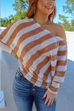 Load image into Gallery viewer, Becca Striped Knit Top- Ivory/Rust
