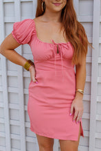 Load image into Gallery viewer, Emmy Drawstring Puff Sleeve Dress- Dusty Pink
