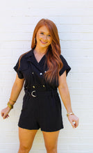 Load image into Gallery viewer, Jordan Belted Romper- Black

