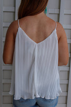 Load image into Gallery viewer, Jenna Pleated Cami- White
