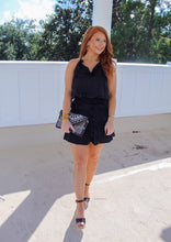 Load image into Gallery viewer, Eva Halter Smocked &amp; Tiered Dress- Black
