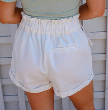 Load image into Gallery viewer, Alma High Waisted Belted Shorts- White
