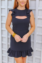 Load image into Gallery viewer, Carter Peekaboo Ruffled Dress- Black
