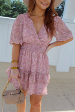 Load image into Gallery viewer, Dallas Floral Ruffle Mini Dress- Mauve
