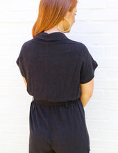 Load image into Gallery viewer, Jordan Belted Romper- Black
