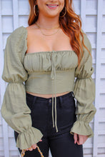 Load image into Gallery viewer, Bria Ruched Crop Top- Olive

