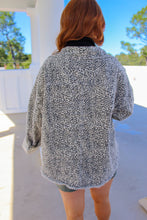Load image into Gallery viewer, Jodi Leopard Oversized Denim Jacket- Stone
