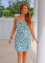 Load image into Gallery viewer, Breanna Cowl Neck Slit Dress- Aqua
