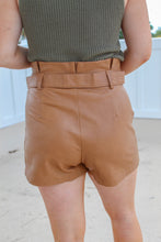 Load image into Gallery viewer, Marcie Tie Belted Paper Bag Shorts- Brown
