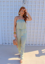 Load image into Gallery viewer, Lacey Strapless Jumpsuit- Dusty Sage
