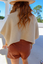 Load image into Gallery viewer, Marie Turtle Neck Sweater Poncho- Taupe
