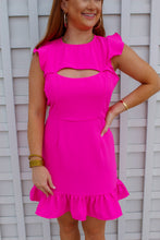 Load image into Gallery viewer, Carter Peekaboo Ruffled Dress- Hot Pink
