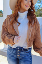 Load image into Gallery viewer, Jessi Corduroy Zip Up Jacket- Camel
