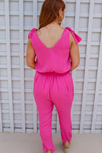 Load image into Gallery viewer, Jessica Shoulder Tie Jumpsuit- Hot Pink
