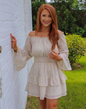Load image into Gallery viewer, Nova Off Shoulder Ruffle Dress-Cream

