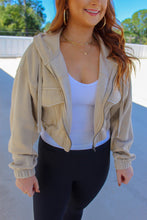 Load image into Gallery viewer, Skylar Crop Athleisure Jacket- Natural
