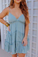 Load image into Gallery viewer, Natalie Ruffled Cami Dress- Teal
