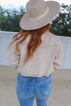 Load image into Gallery viewer, Adaline Washed Crop Jacket- Tan
