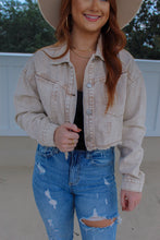 Load image into Gallery viewer, Adaline Washed Crop Jacket- Tan

