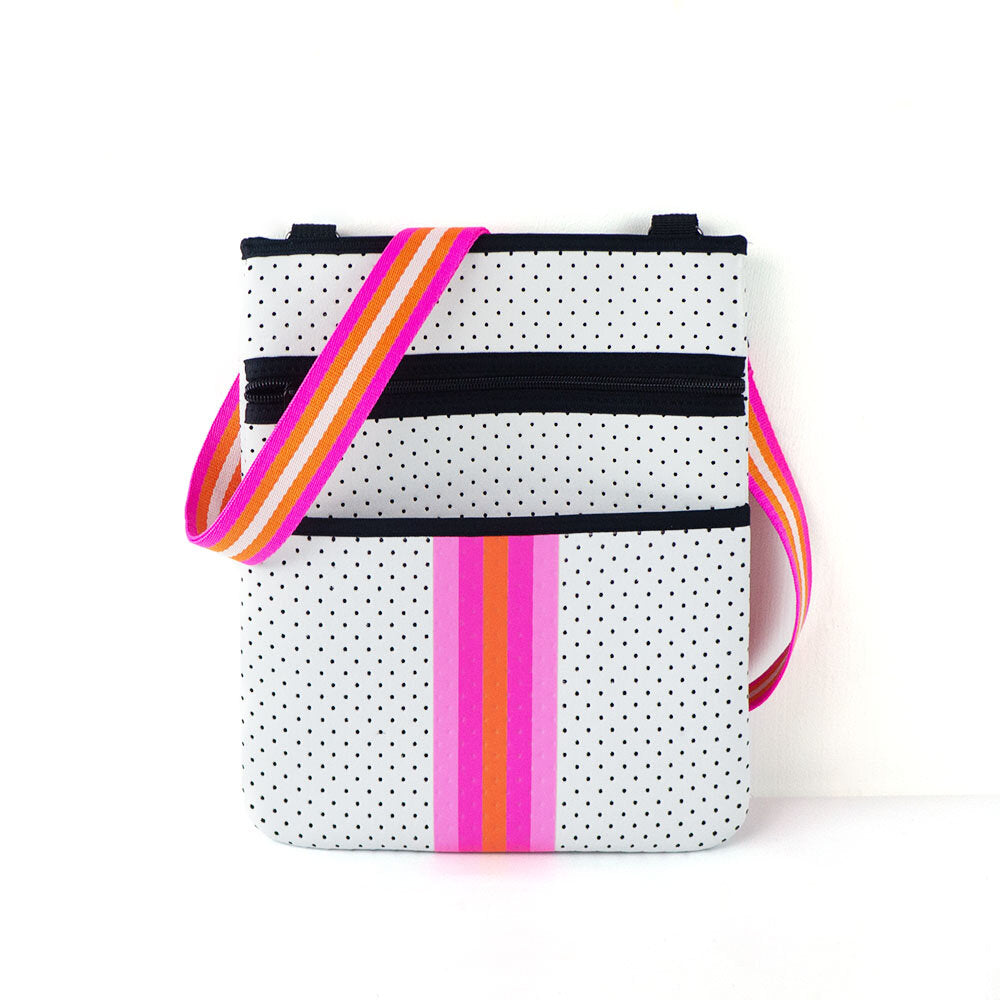 Neoprene Crossbody- White & Pink