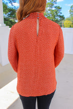 Load image into Gallery viewer, Veronica Long Sleeve Satin Cheetah Top- Rust
