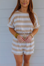 Load image into Gallery viewer, Greer Natural Striped Romper
