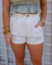 Load image into Gallery viewer, Paper Bag Shorts- White Denim

