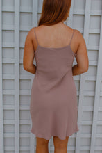 Load image into Gallery viewer, Brooklyn Cowl Neck Mini Dress- Toast
