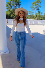 Load image into Gallery viewer, Stand Out In Stripes Flare Jeans
