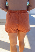 Load image into Gallery viewer, Hayley Acid Washed Twill Shorts- Rust
