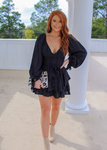 Load image into Gallery viewer, Adele Ruffle Romper- Black
