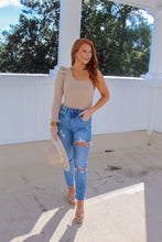 Load image into Gallery viewer, Distressed &quot;Mom Jeans&quot;- Medium Light
