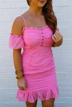 Load image into Gallery viewer, Laura Swiss Dot Ruched Dress
