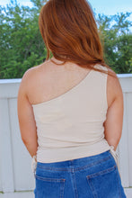 Load image into Gallery viewer, Martina One Shoulder Knit Top- Cream
