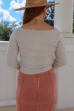 Load image into Gallery viewer, Annabella Long Sleeve Crop Sweater- Cream
